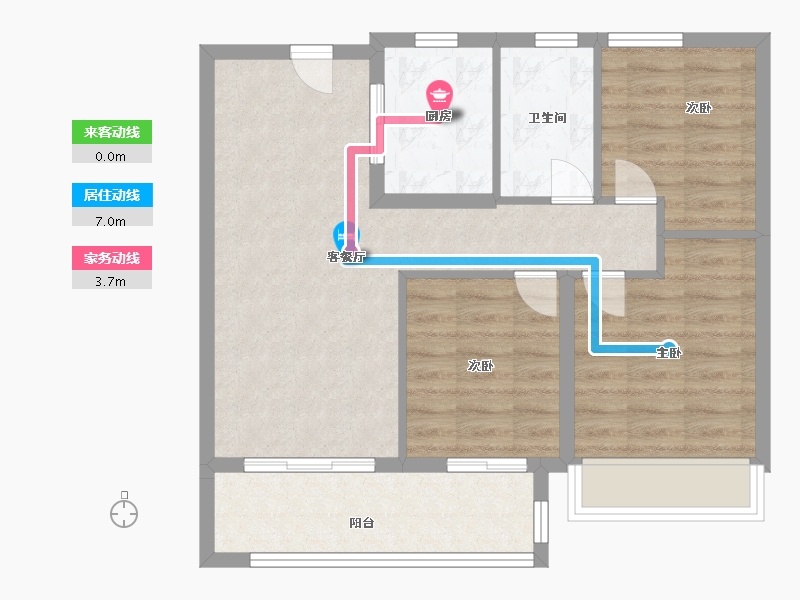 江苏省-南京市-滨江嘉品-69.50-户型库-动静线