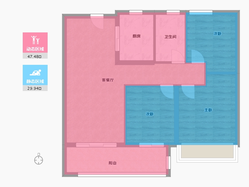 江苏省-南京市-滨江嘉品-69.50-户型库-动静分区