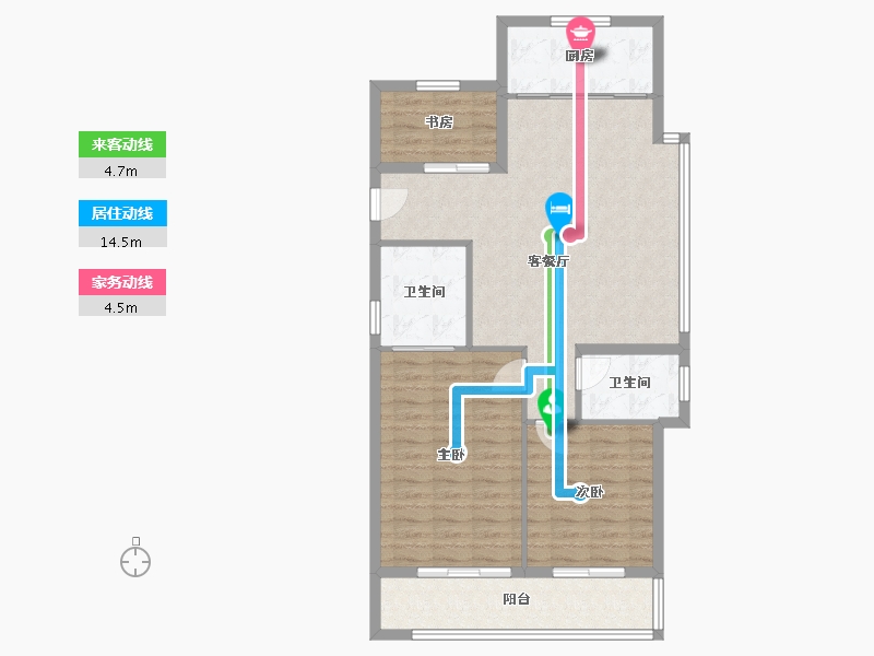 浙江省-温州市-光璟雅苑-93.00-户型库-动静线