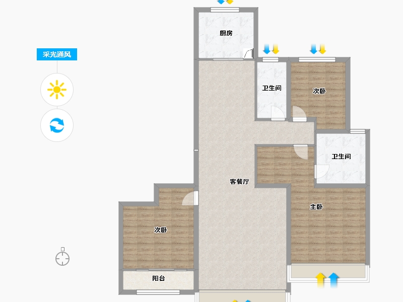 山东省-东营市-万通融创中国-132.00-户型库-采光通风