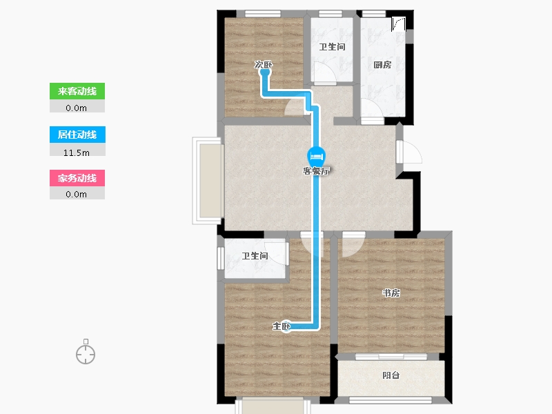 山东省-济南市-卓亚香格里-90.00-户型库-动静线