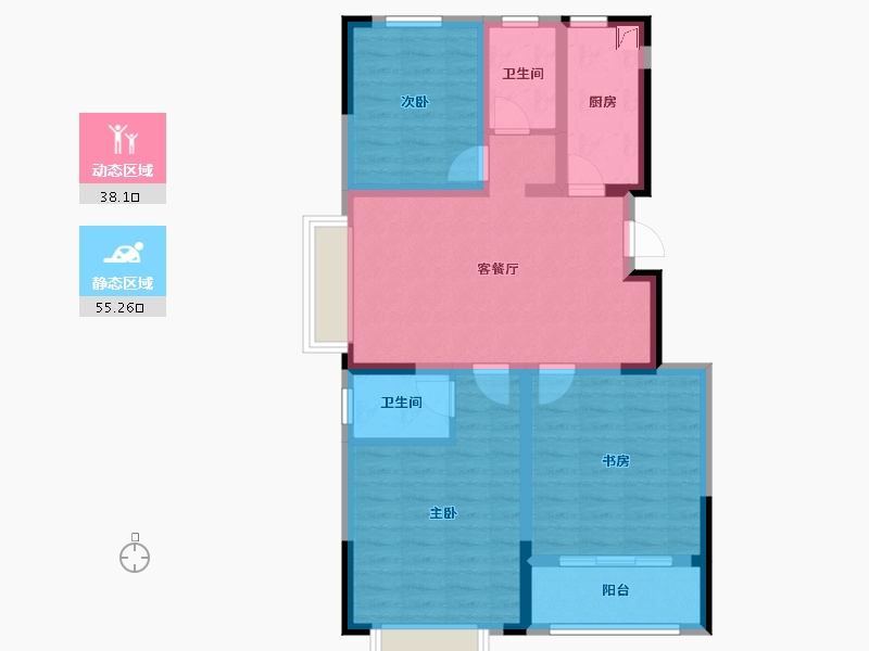 山东省-济南市-卓亚香格里-90.00-户型库-动静分区