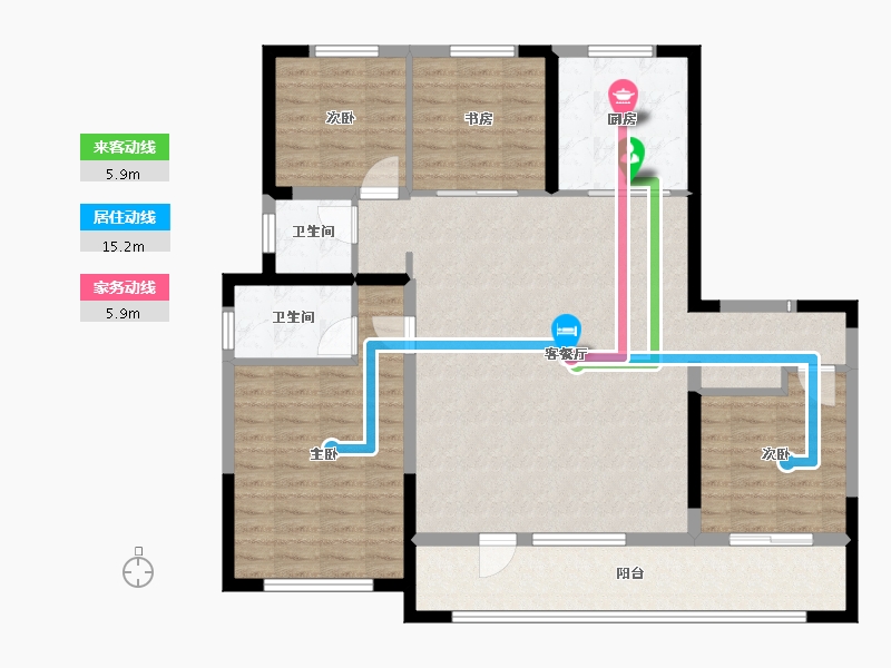 宁夏回族自治区-银川市-中海华越-143.00-户型库-动静线