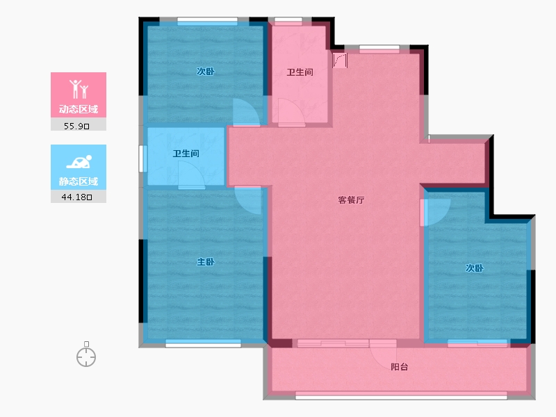 吉林省-吉林市-泽信江山府-93.00-户型库-动静分区