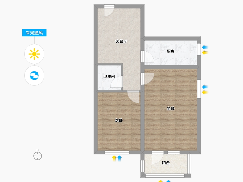 北京-北京市-后南仓小区-56.00-户型库-采光通风