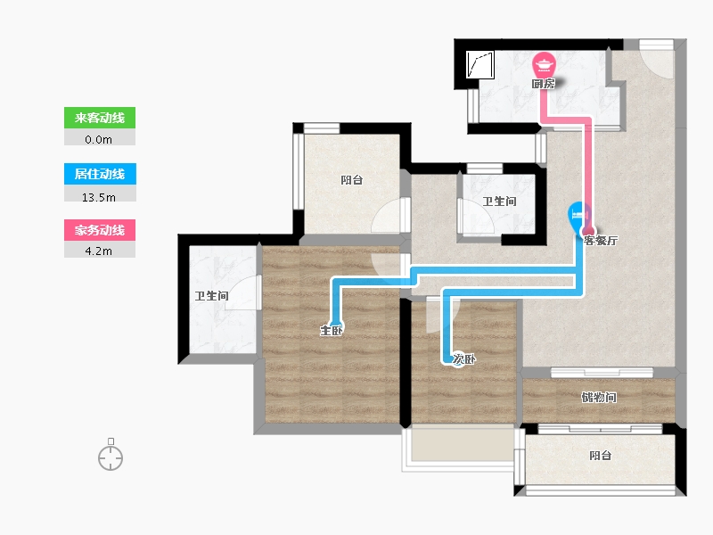 广东省-珠海市-四季峰景-70.00-户型库-动静线