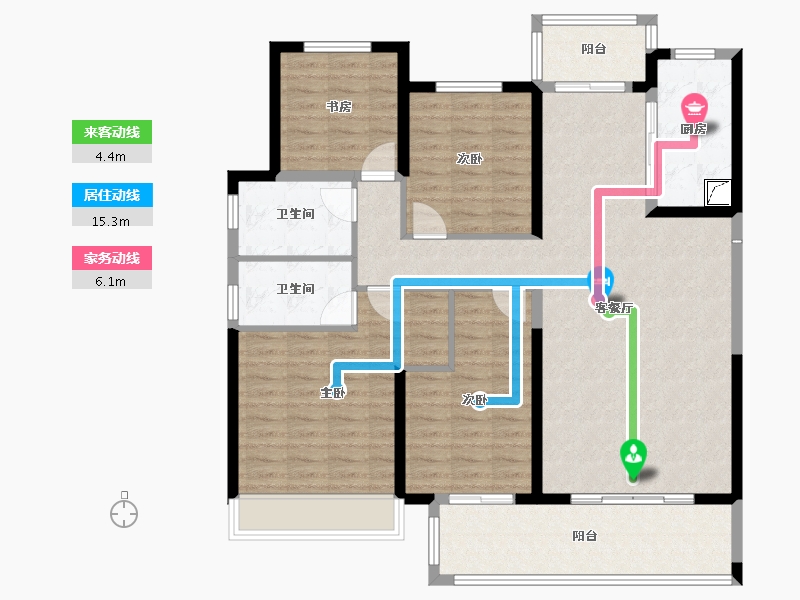 河南省-郑州市-保利文化广场2期-122.34-户型库-动静线