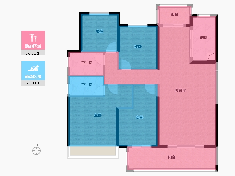 河南省-郑州市-保利文化广场2期-122.34-户型库-动静分区