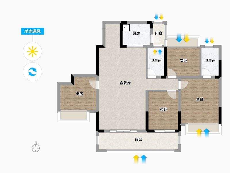 广西壮族自治区-桂林市-桂林融创文旅城-115.00-户型库-采光通风