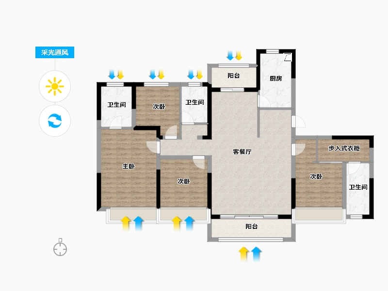 山东省-济宁市-幸福里嘉苑-150.00-户型库-采光通风