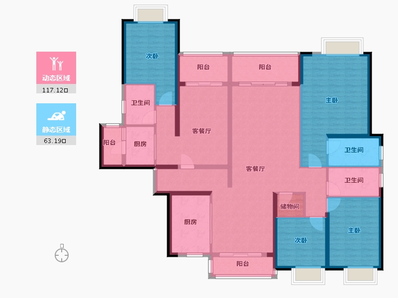 广西壮族自治区-南宁市-天誉东盟创客城-180.00-户型库-动静分区