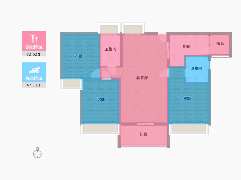 广东省-江门市-新会碧桂园大成-98.00-户型库-动静分区