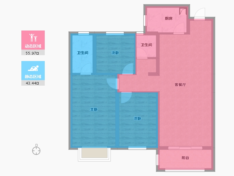 山东省-菏泽市-东亚国睿华庭-99.12-户型库-动静分区