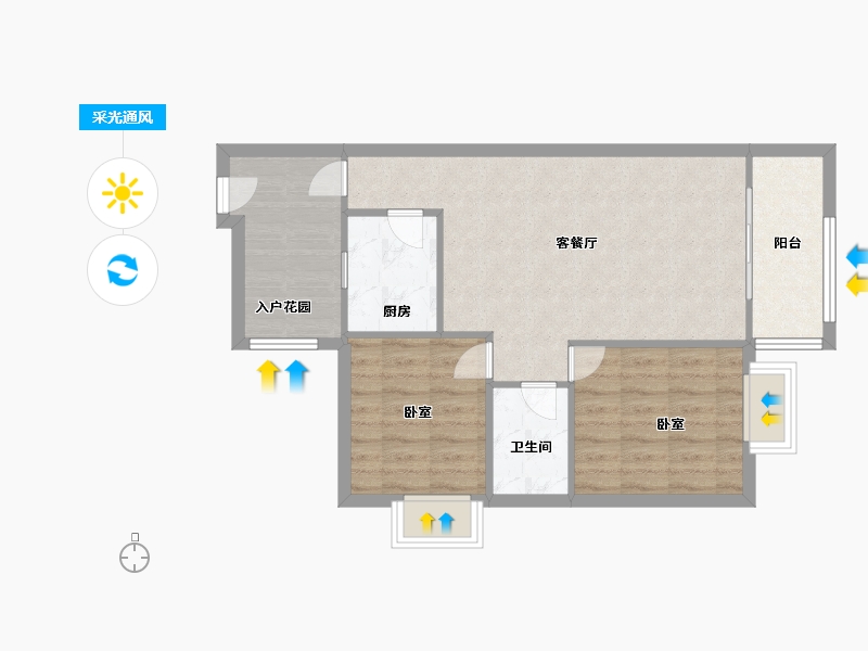 福建省-漳州市-城央金座-67.00-户型库-采光通风