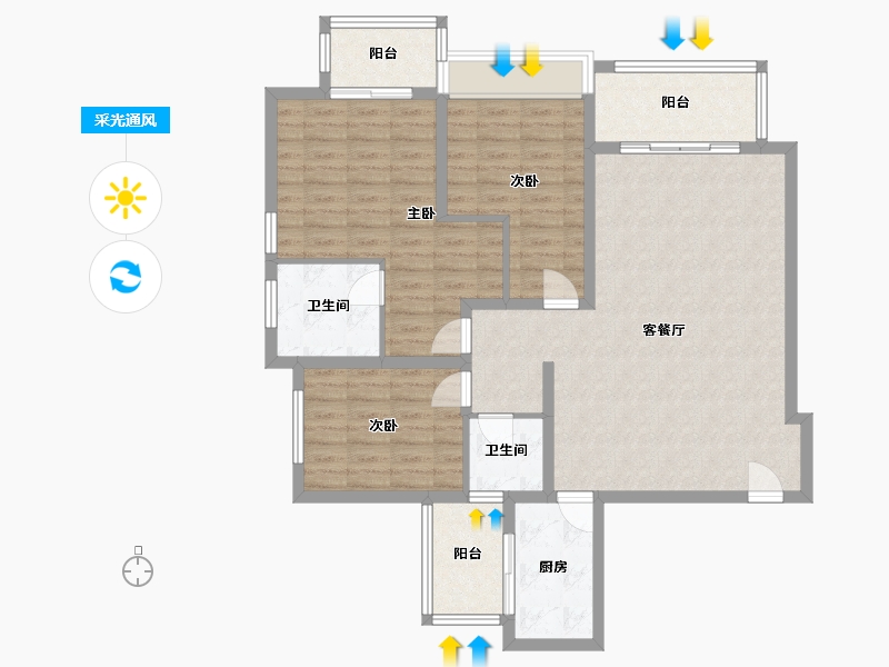 四川省-成都市-左岸名都-111.92-户型库-采光通风