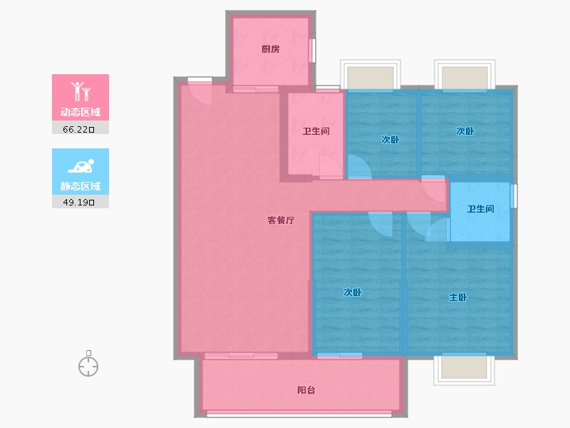 江苏省-盐城市-碧桂园凤凰城-108.00-户型库-动静分区