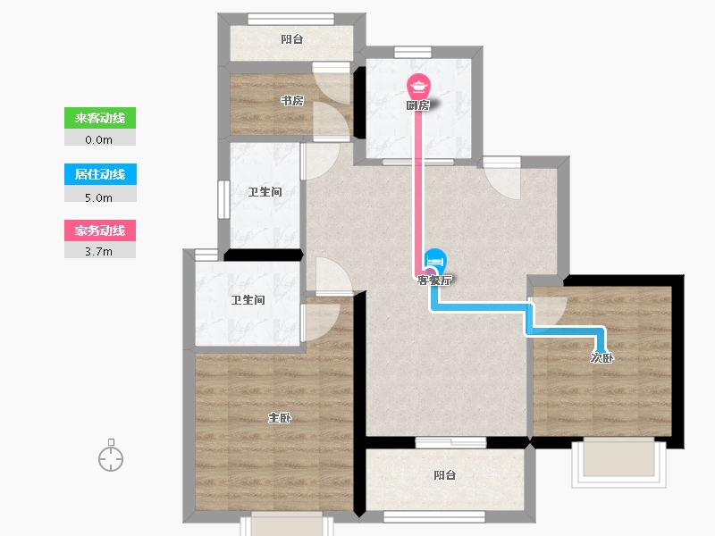 浙江省-台州市-碧桂园喜悦-70.00-户型库-动静线