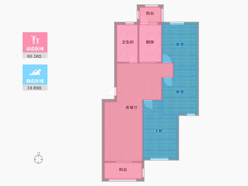 北京-北京市-樱花园-六区-90.00-户型库-动静分区