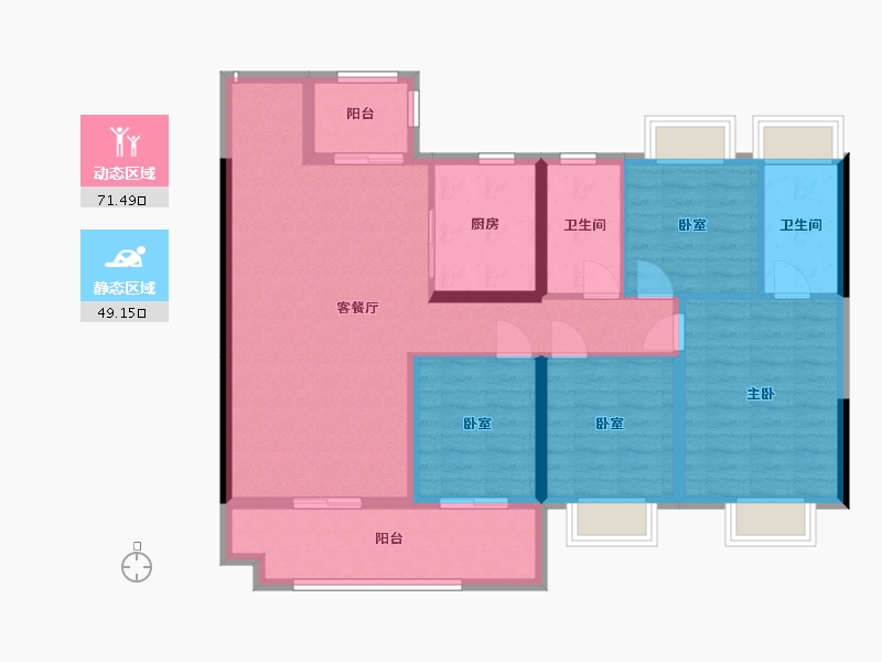 湖南省-株洲市-悦东方-112.10-户型库-动静分区