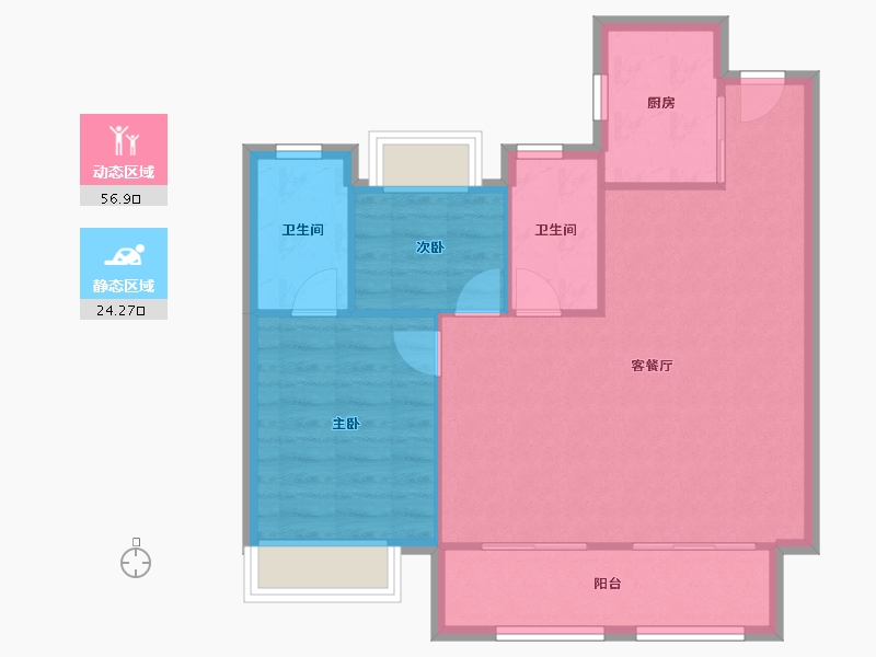 安徽省-合肥市-吾悦华府-75.00-户型库-动静分区