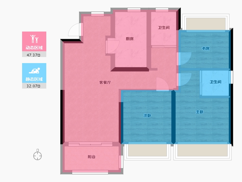 上海-上海市-上实海上菁英-70.00-户型库-动静分区