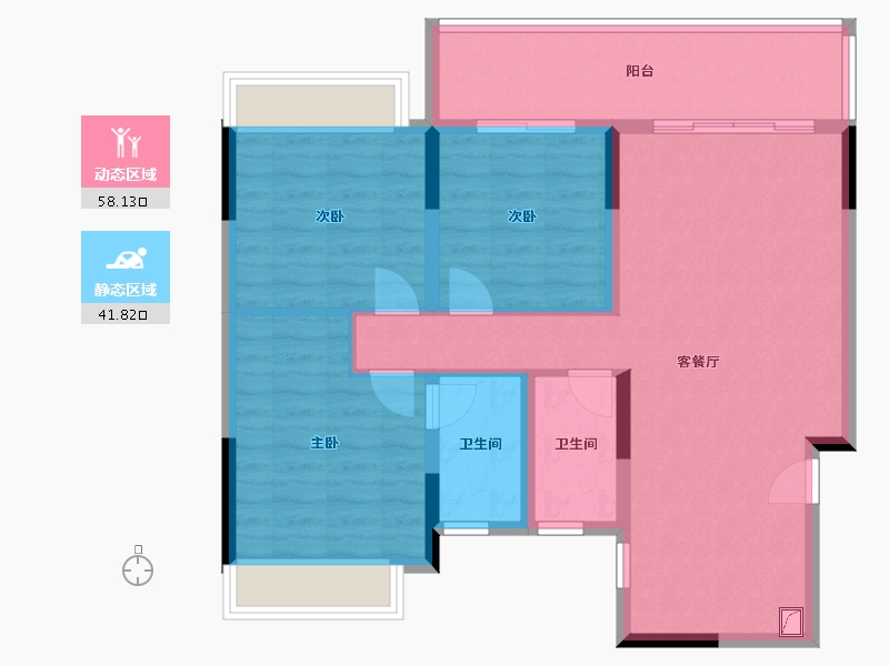 广西壮族自治区-桂林市-漓江锦府-93.93-户型库-动静分区