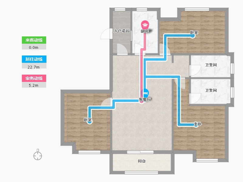 江苏省-苏州市-龙庭华府-105.00-户型库-动静线