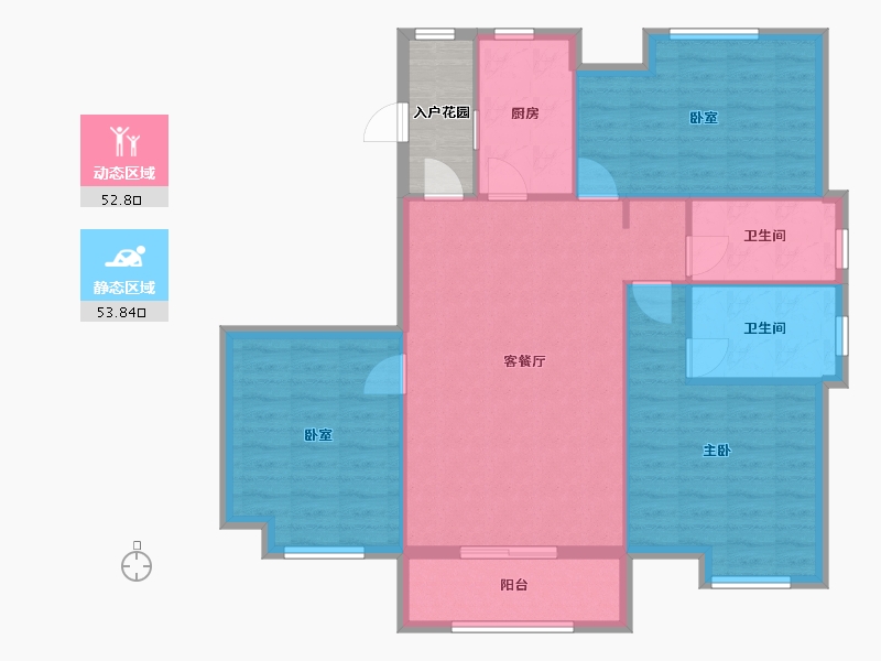 江苏省-苏州市-龙庭华府-105.00-户型库-动静分区