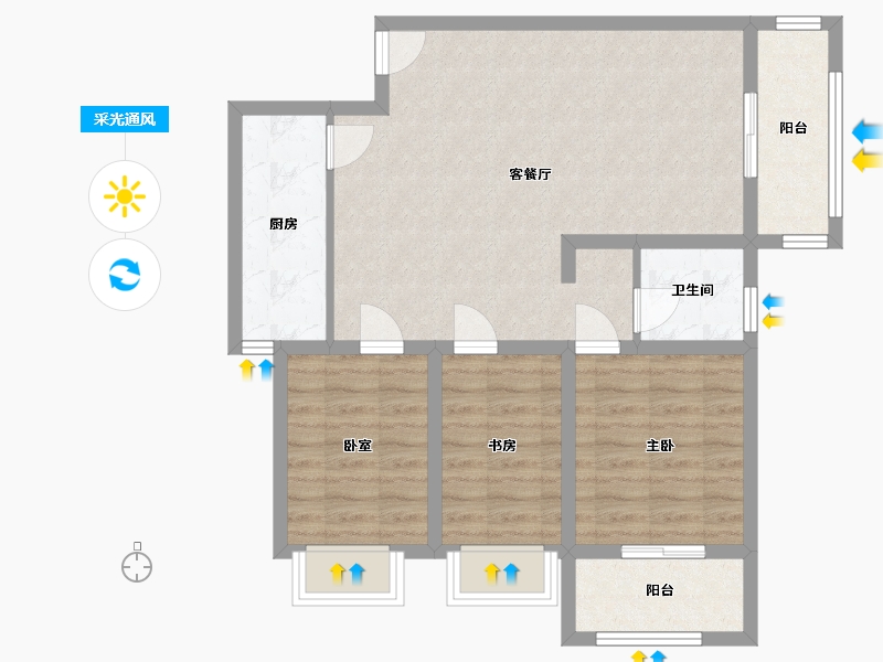 河南省-安阳市-华富世家-75.00-户型库-采光通风