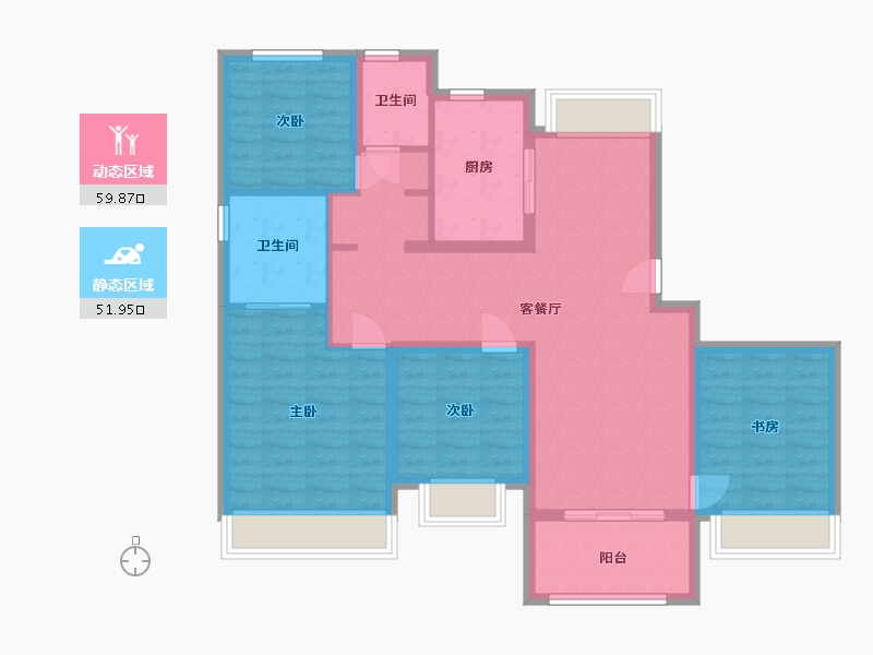 上海-上海市-大华朗香公园里-100.00-户型库-动静分区