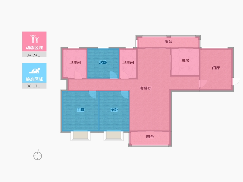 江苏省-苏州市-世茂世家苑-110.00-户型库-动静分区