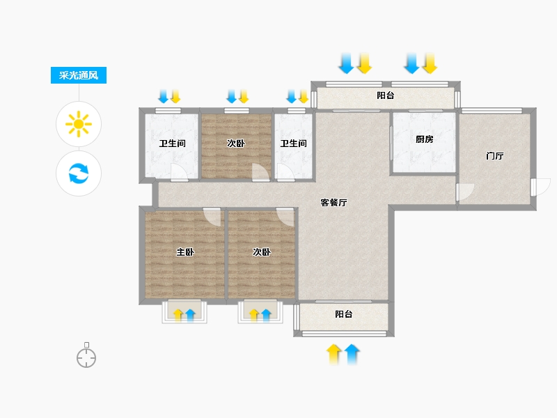 江苏省-苏州市-世茂世家苑-110.00-户型库-采光通风