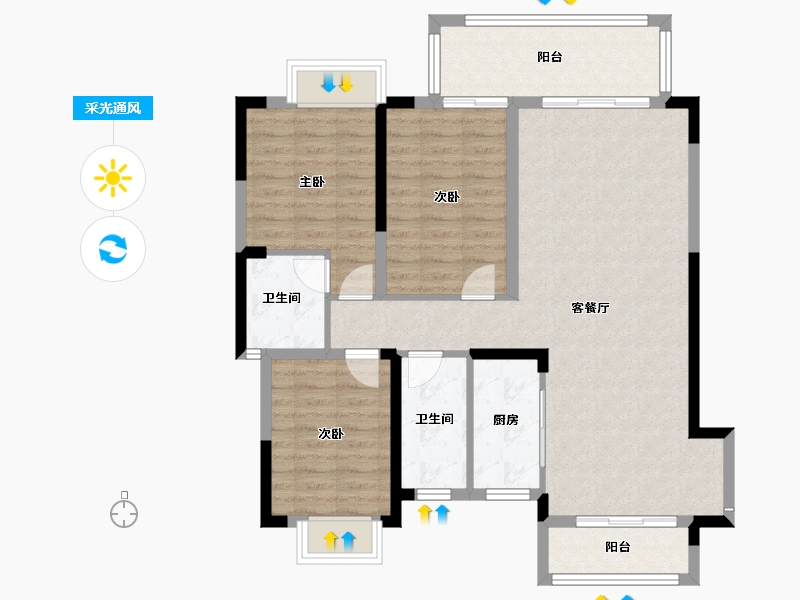 湖北省-黄冈市-广济府-99.00-户型库-采光通风