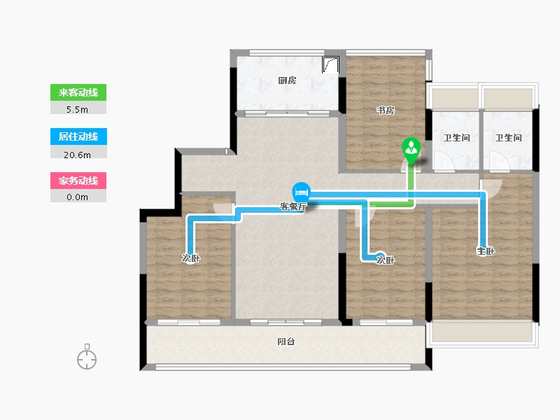 浙江省-温州市-国鸿锦悦府-128.00-户型库-动静线