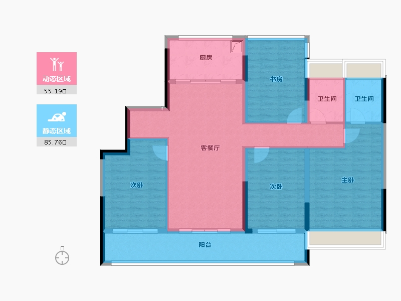 浙江省-温州市-国鸿锦悦府-128.00-户型库-动静分区