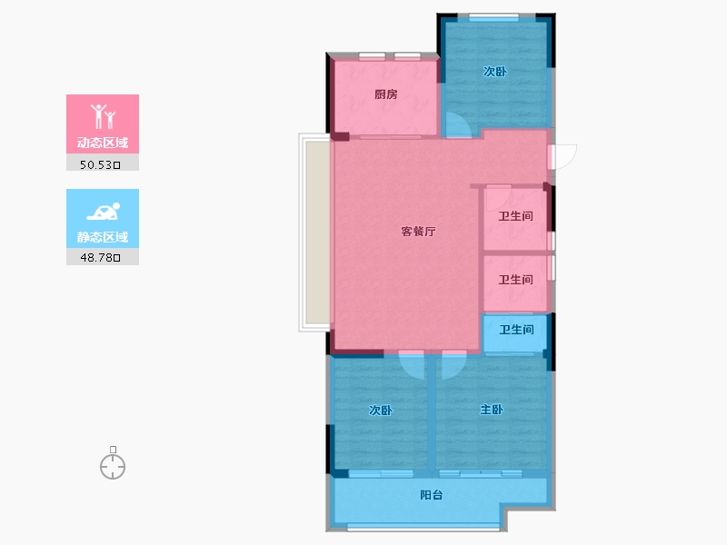 浙江省-绍兴市-文德华府-90.00-户型库-动静分区