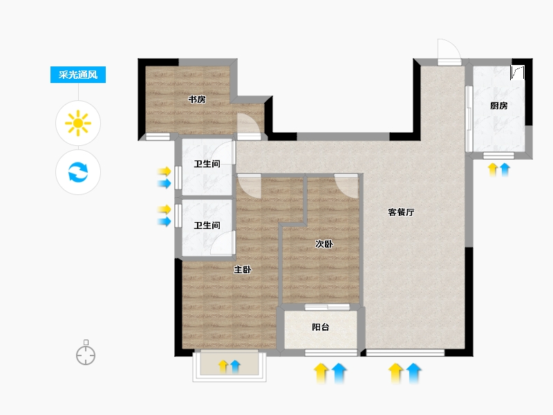 福建省-泉州市-世纪公馆-79.00-户型库-采光通风