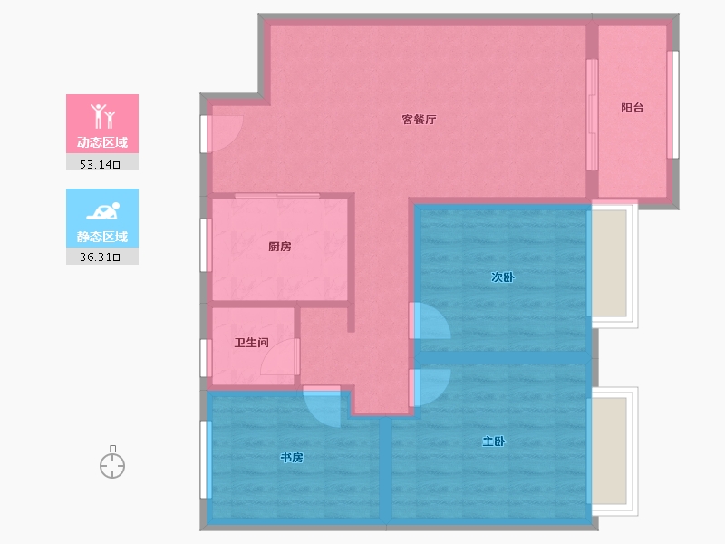 江苏省-无锡市-实地玫瑰庄园3期-80.00-户型库-动静分区