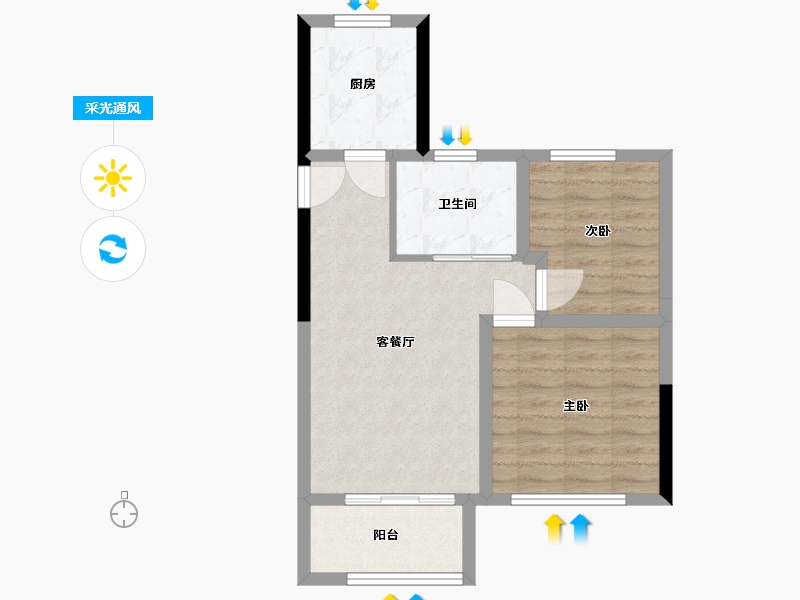 上海-上海市-浦江瑞和城-57.63-户型库-采光通风