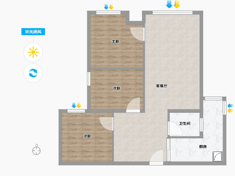 湖南省-怀化市-天星华府-91.00-户型库-采光通风