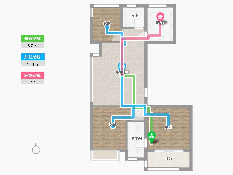 浙江省-杭州市-前宸府-89.00-户型库-动静线