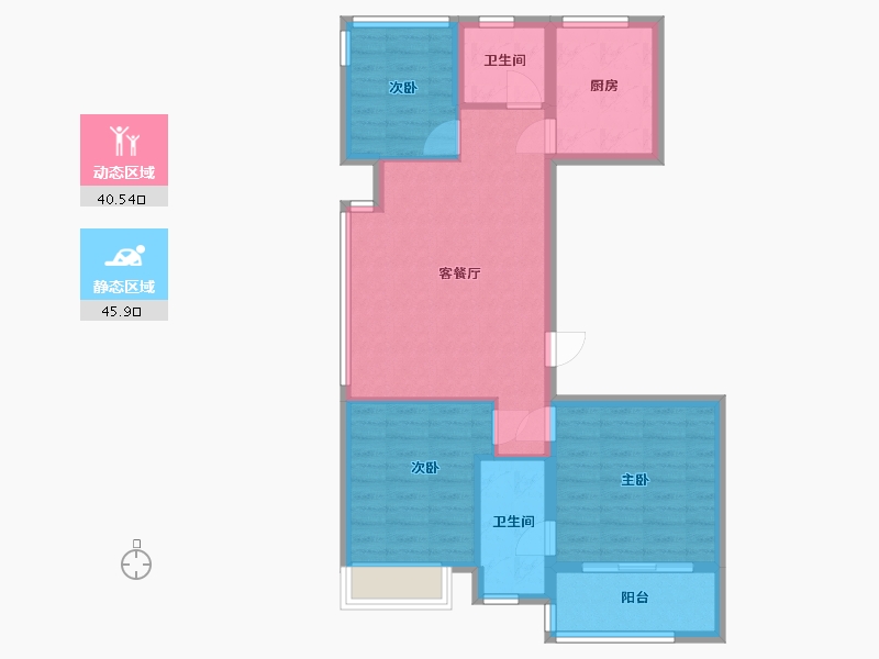 浙江省-杭州市-前宸府-89.00-户型库-动静分区