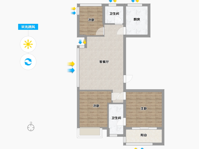 浙江省-杭州市-前宸府-89.00-户型库-采光通风