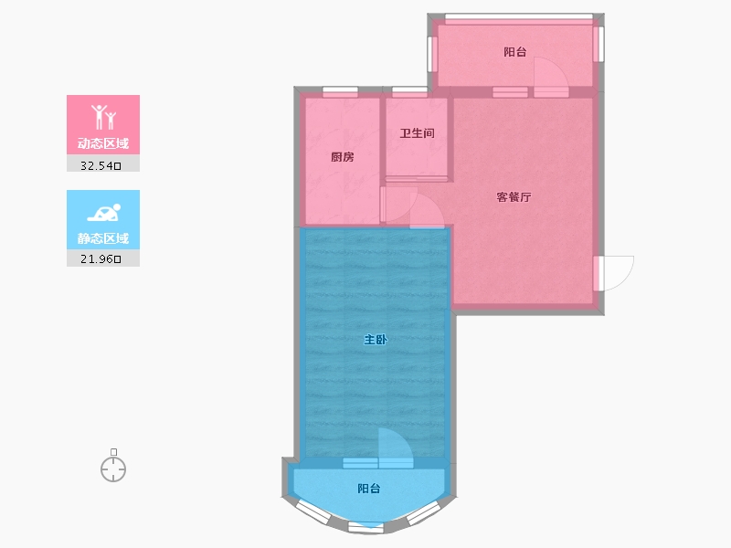 北京-北京市-葛布店北里-46.70-户型库-动静分区