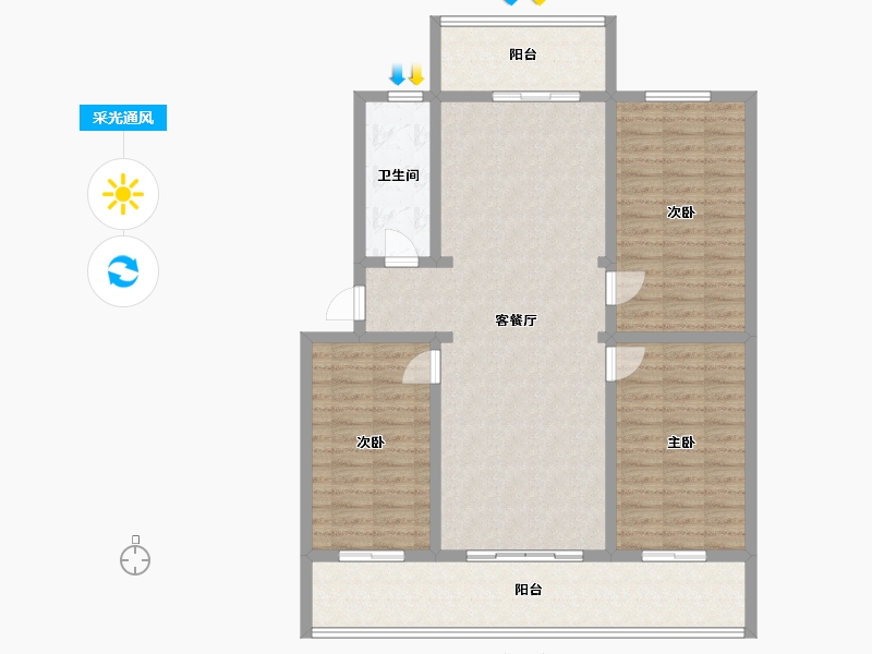 天津-天津市-翠湖新村-115.00-户型库-采光通风