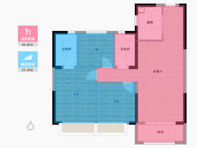 河北省-石家庄市-碧桂园星荟-82.62-户型库-动静分区