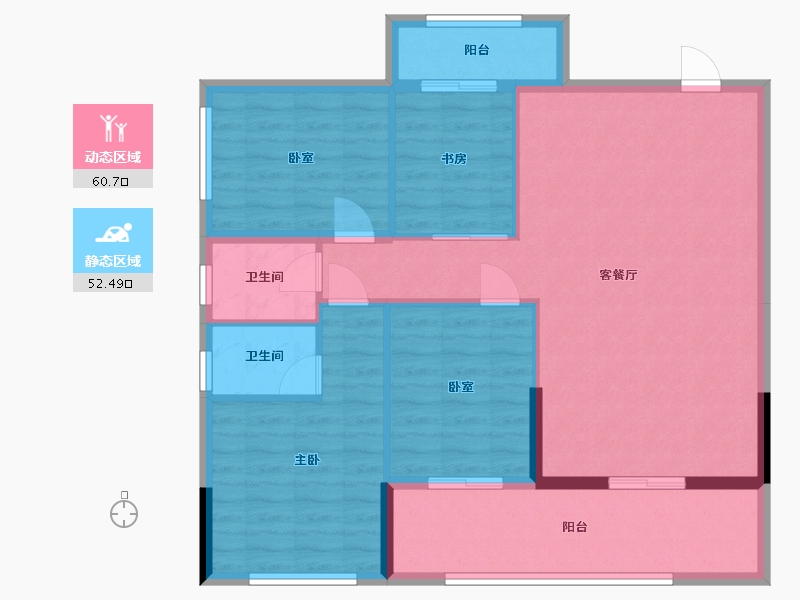 广西壮族自治区-柳州市-信荣·东成鑫苑-98.00-户型库-动静分区