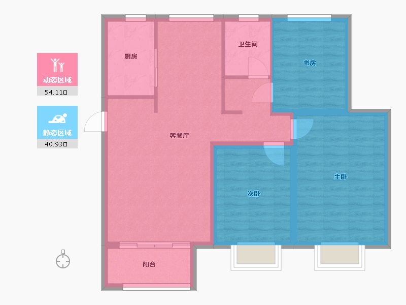 山东省-济南市-中新锦绣天地东苑-85.58-户型库-动静分区