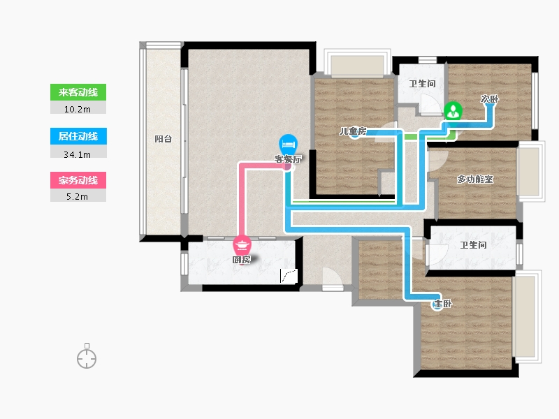 湖南省-长沙市-阳光城尚东湾-147.00-户型库-动静线