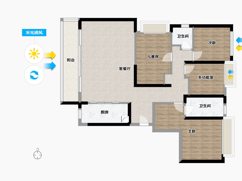 湖南省-长沙市-阳光城尚东湾-147.00-户型库-采光通风